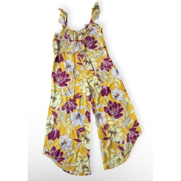 Band of the Free NWT Euphoria Gold Floral Wide Leg Jumpsuit Sz Small Womens Yell - Picture 14 of 14